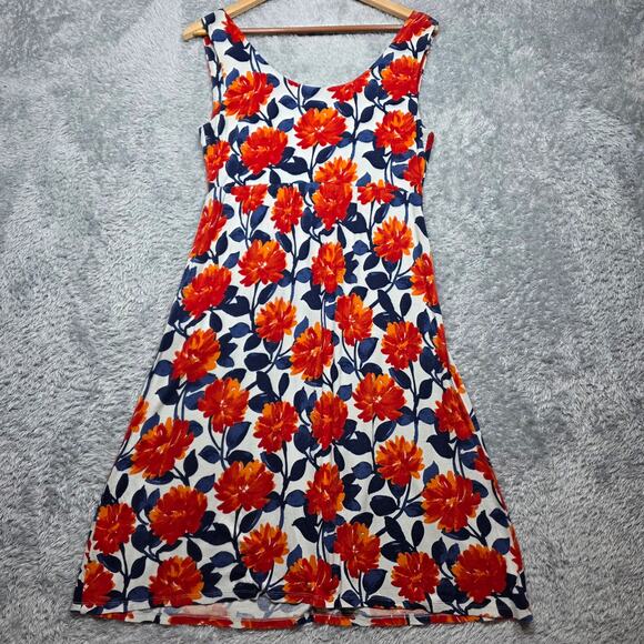 Garnet Hill Red Floral Cotton Tank Top Dress Size Small - Picture 2 of 6